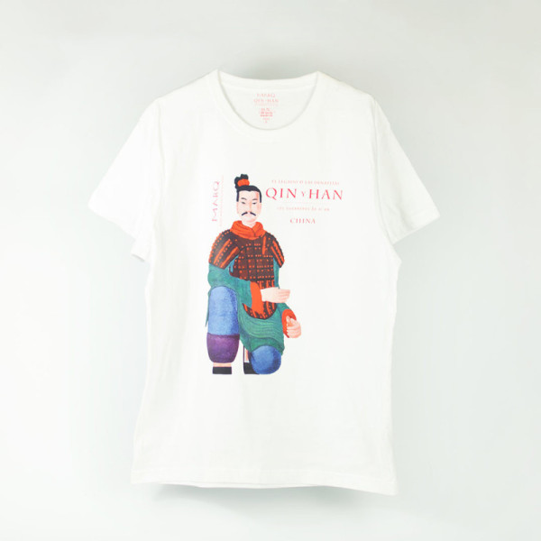 Camiseta Adulto Blanca Unisex Guerreros de Terracota