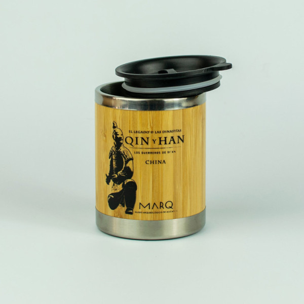 Vaso Termo Acero Inox y Bambú Guerreros de Terracota