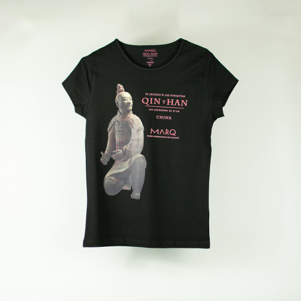 Camiseta Mujer Negra Entallada Guerreros de Terracota